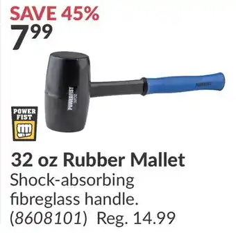 Princess Auto 32 oz Rubber Mallet offer