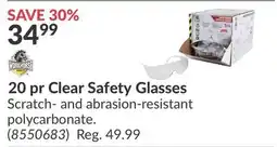 Princess Auto Clear Safety Glasses offer
