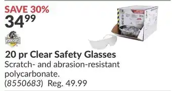 Princess Auto Clear Safety Glasses offer