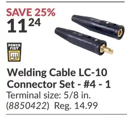 Princess Auto Welding Cable LC-10 Connector Set - #4 - 1 offer