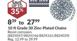 Princess Auto 10 ft Grade 30 Zinc-Plated Chains offer