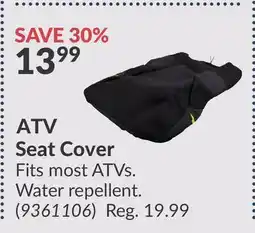 Princess Auto ATV Seat Cover offer