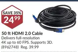 Princess Auto 50 ft HDMI 2.0 Cable offer