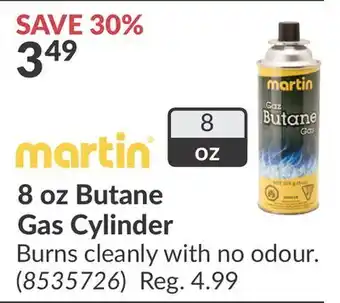 Princess Auto 8 oz Butane Gas Cylinder offer