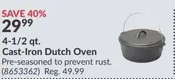 Princess Auto 4-1/2 qt. Cast-Iron Dutch Oven offer