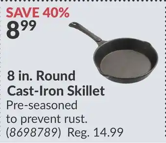 Princess Auto 8 in. Round Cast-Iron Skillet offer