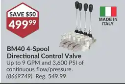 Princess Auto BM40 4-Spool Directional Control Valve offer
