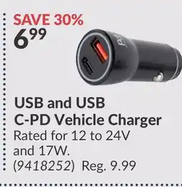 Princess Auto USB and USB C-PD Vehicle Charger offer