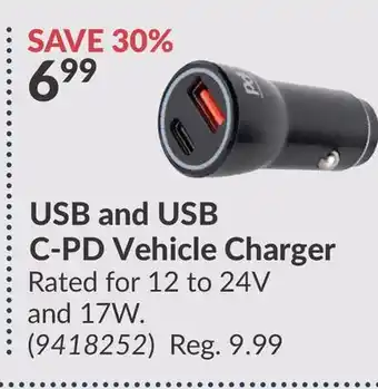 Princess Auto USB and USB C-PD Vehicle Charger offer