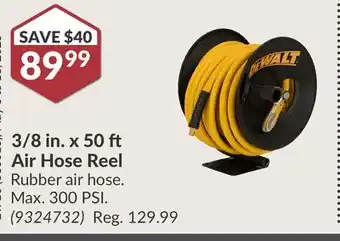 Princess Auto 3/8 in. x 50 ft Air Hose Reel offer