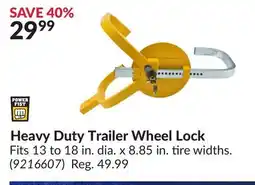 Princess Auto Heavy Duty Trailer Wheel Lock offer