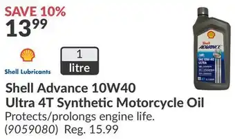 Princess Auto Shell Advance 10W40 Ultra 4T Synthetic Motorcycle Oil offer