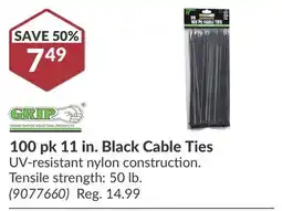 Princess Auto 100 pk 11 in. Black Cable Ties offer