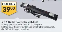 Princess Auto 6 ft6-Outlet Power Bar with LED offer
