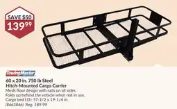 Princess Auto 60 x 20 in. 750 lb Steel Hitch-Mounted Cargo Carrier offer
