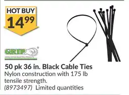 Princess Auto 50 pk 36 in. Black Cable Ties offer