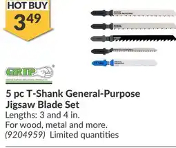 Princess Auto 5 pc T-Shank General-Purpose Jigsaw Blade Set offer