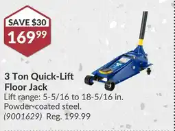 Princess Auto 3 Ton Quick-Li Floor Jack offer