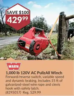 Princess Auto 1, 000 lb 120V AC PullzAll Winch offer