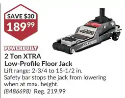 Princess Auto 2 Ton XTRA Low-Profile Floor Jack Lift range offer