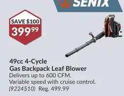 Princess Auto 49cc 4-Cycle Gas Backpack Leaf Blower offer
