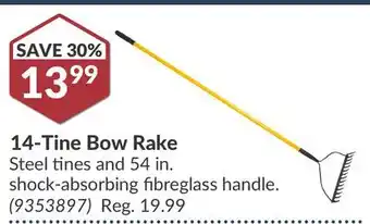 Princess Auto 14-Tine Bow Rake offer