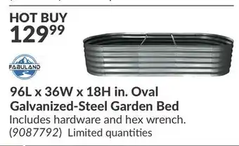 Princess Auto 96L x 36W x 18H in. Oval Galvanized-Steel Garden Bed offer