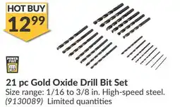 Princess Auto 21 pc Gold Oxide Drill Bit Set offer