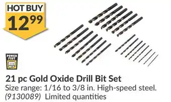 Princess Auto 21 pc Gold Oxide Drill Bit Set offer