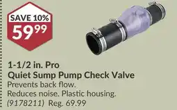 Princess Auto 1-1/2 in. Pro Quiet Sump Pump Check Valve offer