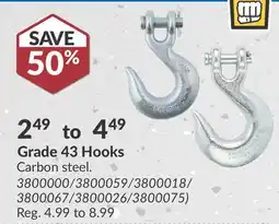 Princess Auto Grade 43 Hooks offer