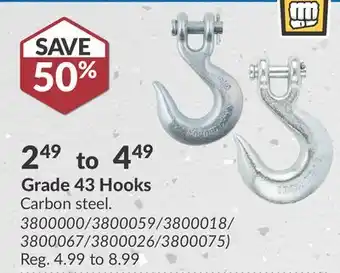 Princess Auto Grade 43 Hooks offer