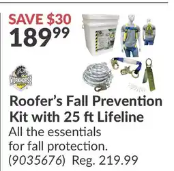 Princess Auto Roofer's Fall Prevention Kit with 25 ft offer
