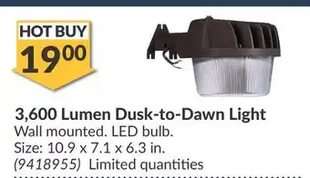 Princess Auto 3,600 Lumen Dusk-to-Dawn Light offer