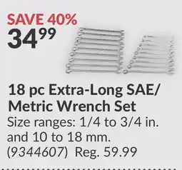 Princess Auto 18 pc Extra-Long SAE/ Metric Wrench Set offer