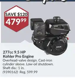 Princess Auto 277cc 9.5 HP Kohler Pro Engine offer