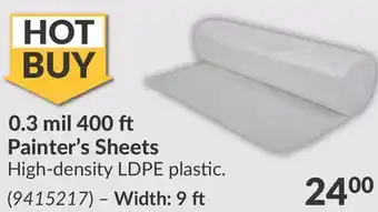 Princess Auto 0.3 mil 400 ft Painter's Sheets offer
