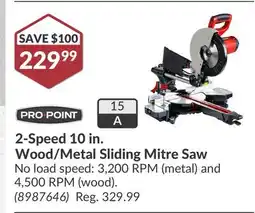 Princess Auto 2-Speed 10 in. Wood/Metal Sliding Mitre Saw offer