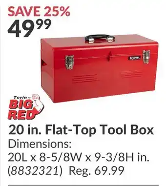 Princess Auto 20 in. Flat-Top Tool Box offer