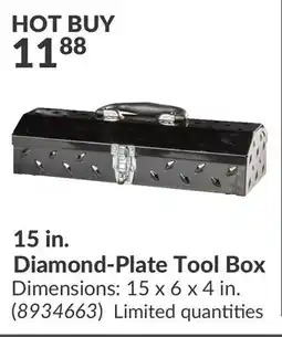 Princess Auto 15 in. Diamond-Plate Tool Box offer