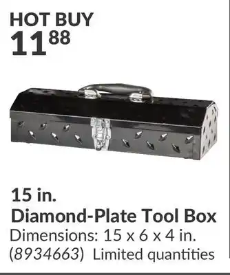 Princess Auto 15 in. Diamond-Plate Tool Box offer