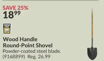 Princess Auto Wood Handle Round-Point Shovel offer