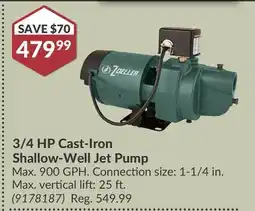 Princess Auto 3/4 HP Cast-Iron Shallow-Well Jet Pump offer
