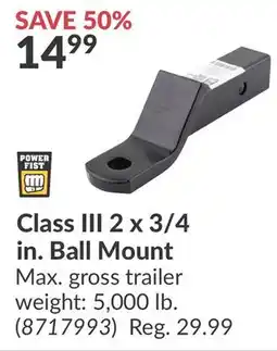 Princess Auto Class III 2 x 3/4 in. Ball Mount offer