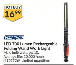 Princess Auto LED 700 Lumen Rechargeable Folding Wand Work Light offer
