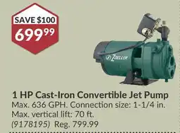 Princess Auto 1 HP Cast-Iron Convertible Jet Pump offer