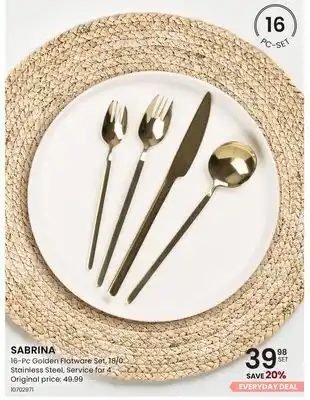 Stokes SABRINA 16-Pc Golden Flatware Set offer