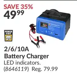Princess Auto 2/6/10A Battery Charger offer