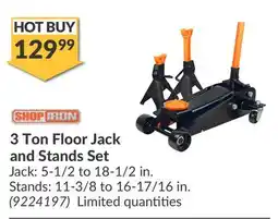 Princess Auto 3 Ton Floor Jack and Stands Set offer
