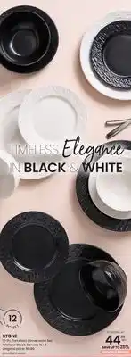 Stokes STONE 12—Pc Porcelain Dinnerware Set offer